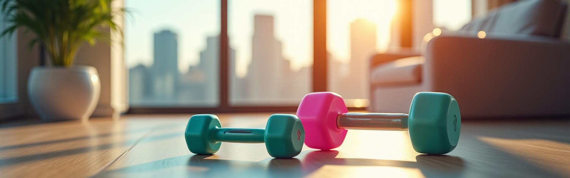 Modern home gym background with vibrant equipment